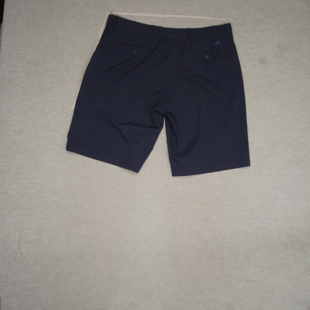 Adidas Men Shorts 36 Blue Chino Golf Logo Pockets Mid‎ Rise 11